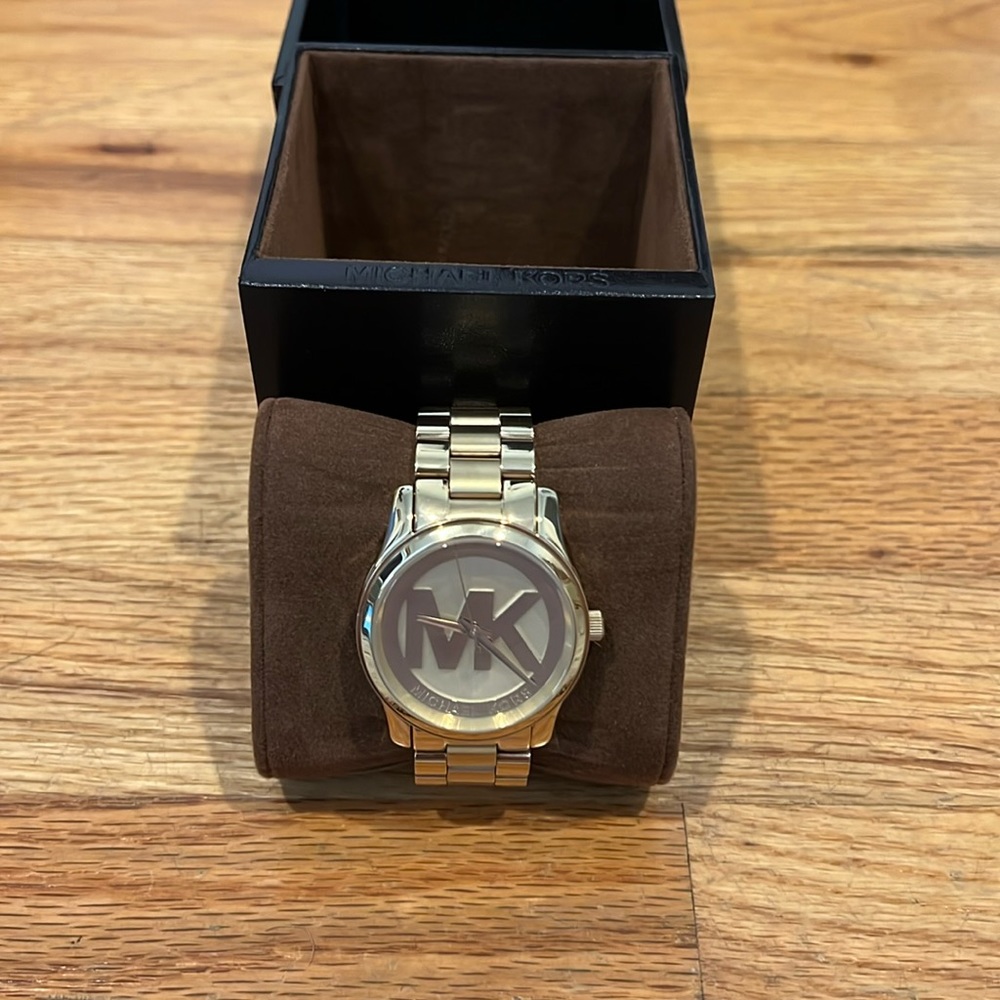 Men’s Gold MK Logo Watch with Extender Links